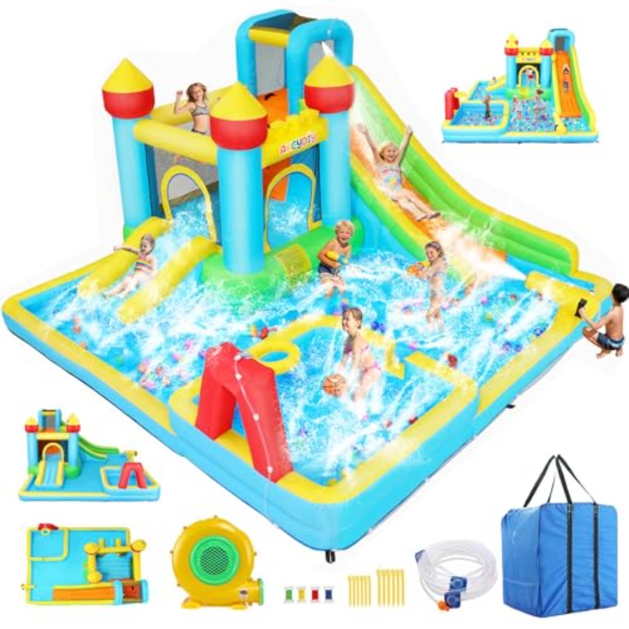 Water Slide Inflatable - Outdoor/Indoor Hüpfburg Wasserrutsche für Kinder von